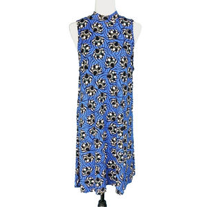 Icône blue floral sleeveless dress